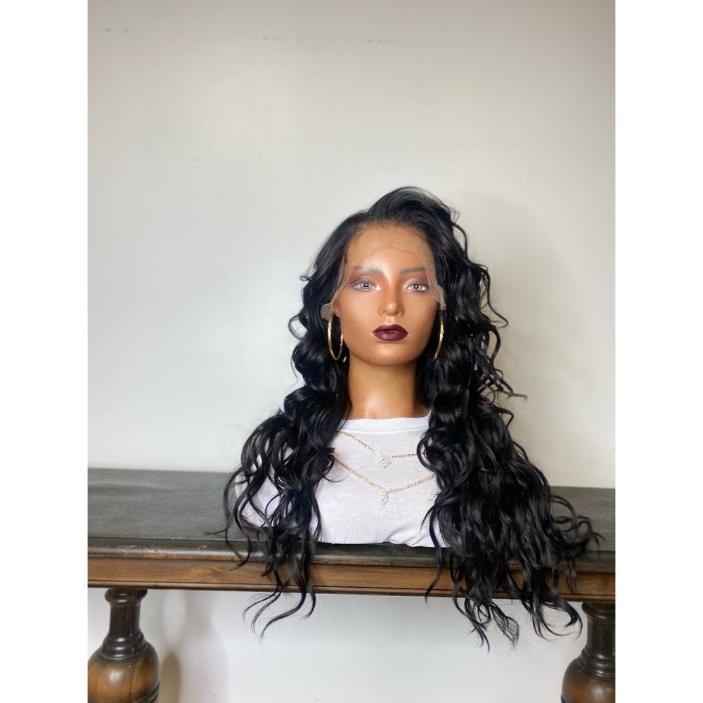 8. JEWEL |  13 X 6 BLACK DEEP WAVE FREE PART LACE FRONT WIG
